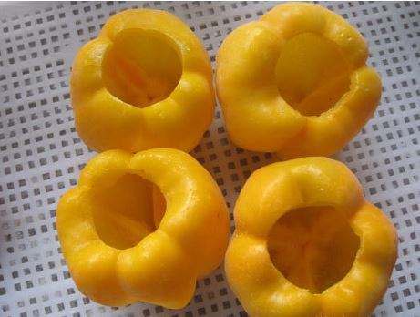 شرائح فلفل رومي أصفر مجمد بالتجميد السريع، مقطع إلى شرائح ومكعبات، تجميد صحي وطبيعي، صيني